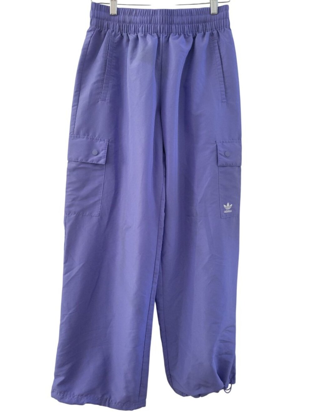 Adidas Originals Wide Leg Cargo Pants Purple Parachute M Y2k Baggy Streetwear - Picture 2 of 12